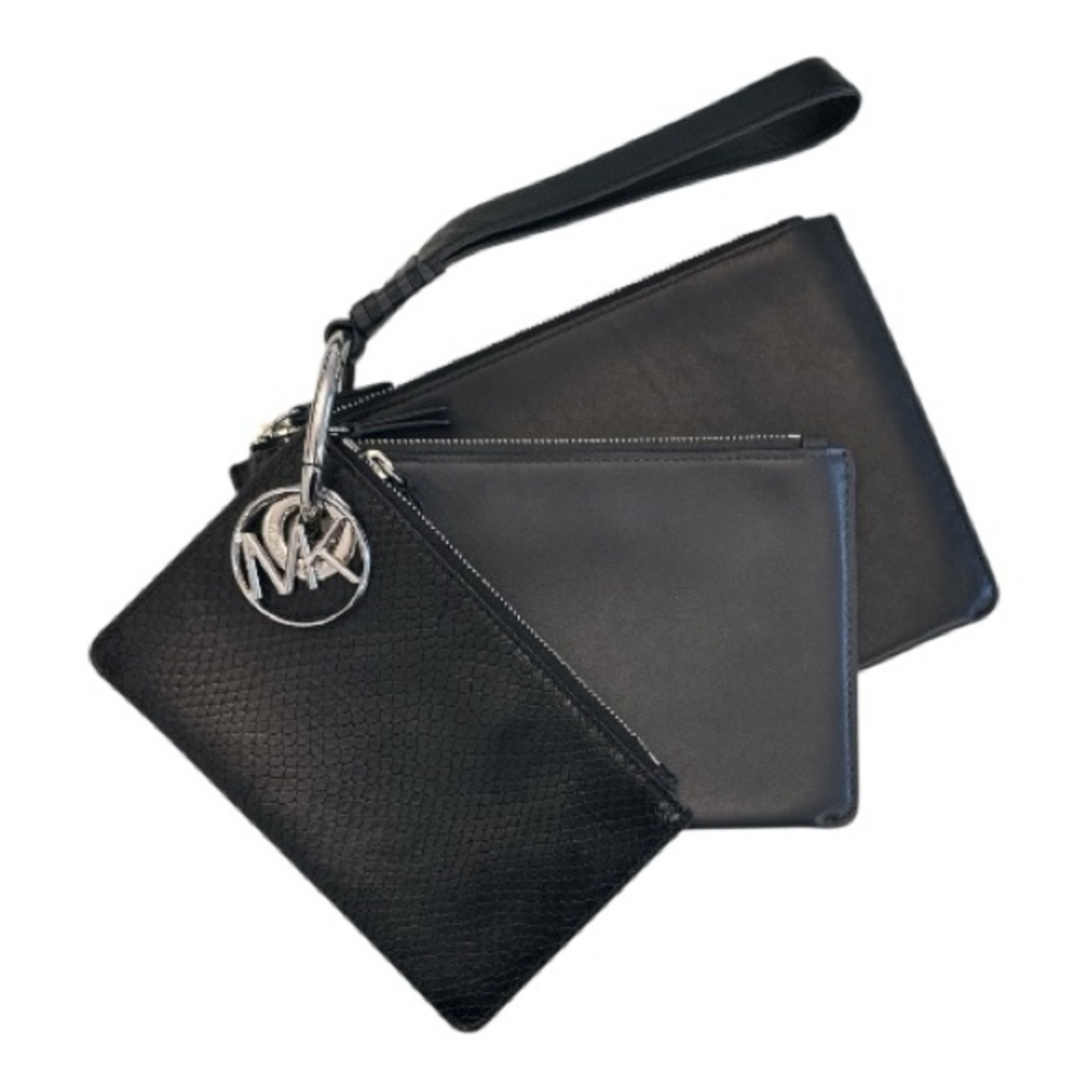NWOT | Michael Kors | Jet Set Trio | Black / Charcoal Wristlet / Pouch / Clutch - Picture 2 of 16